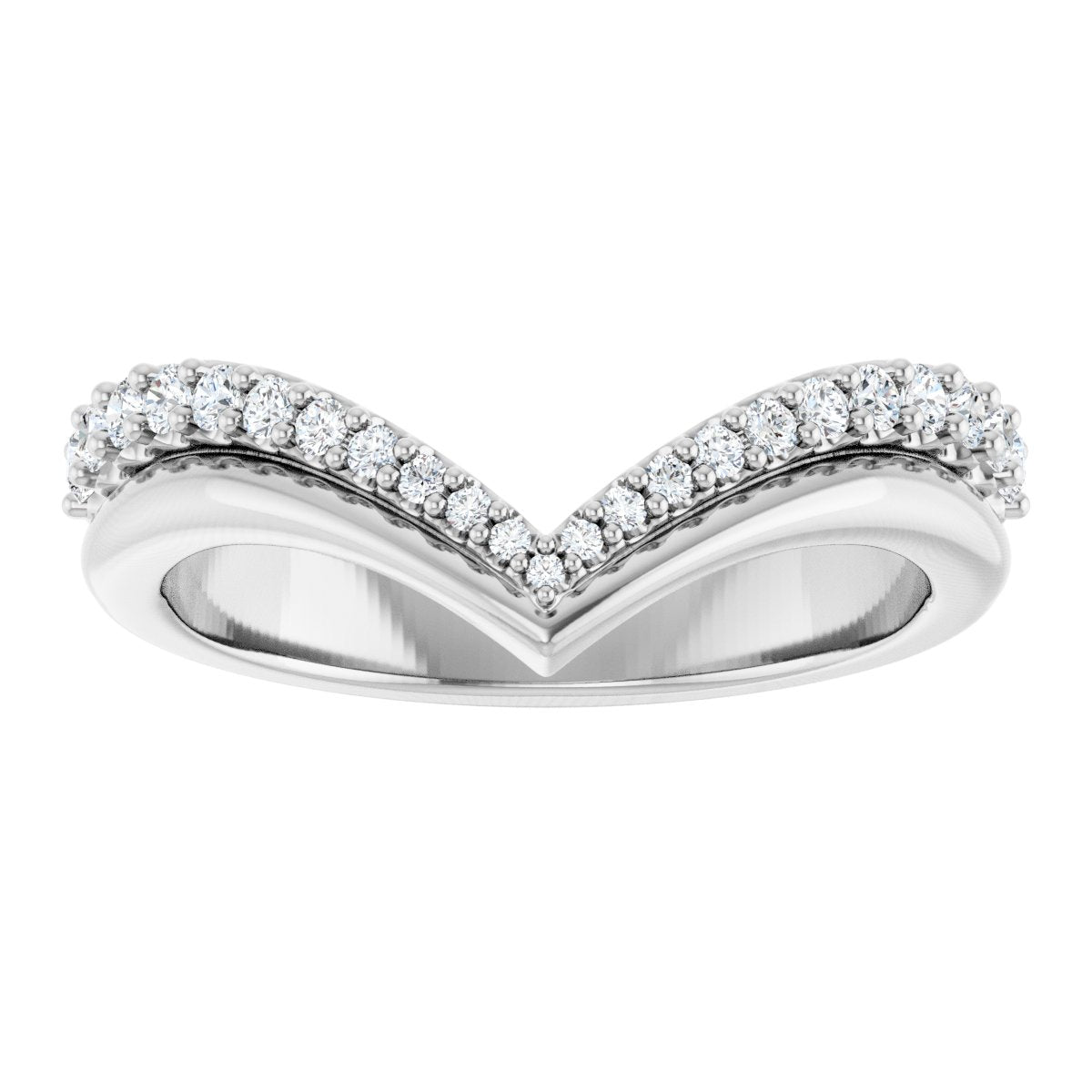 1/3 Ctw Lab-Grown Diamond Contour Band - White Gold - Lab Grown Diamond