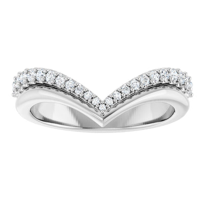 1/3 Ctw Lab-Grown Diamond Contour Band - White Gold - Lab Grown Diamond