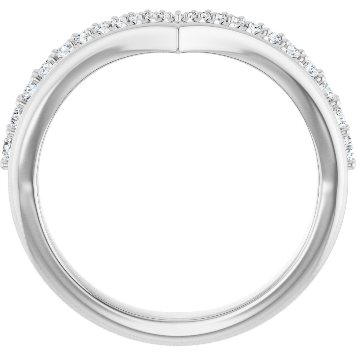 1/3 Ctw Lab-Grown Diamond Contour Band - White Gold - Lab Grown Diamond