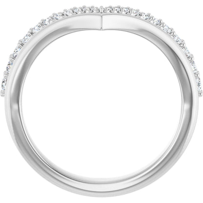 1/3 Ctw Lab-Grown Diamond Contour Band - White Gold - Lab Grown Diamond