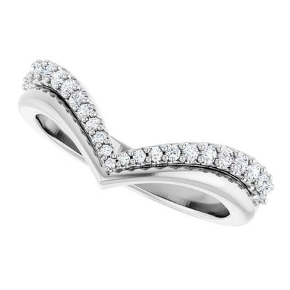 1/3 Ctw Lab-Grown Diamond Contour Band - White Gold - Lab Grown Diamond