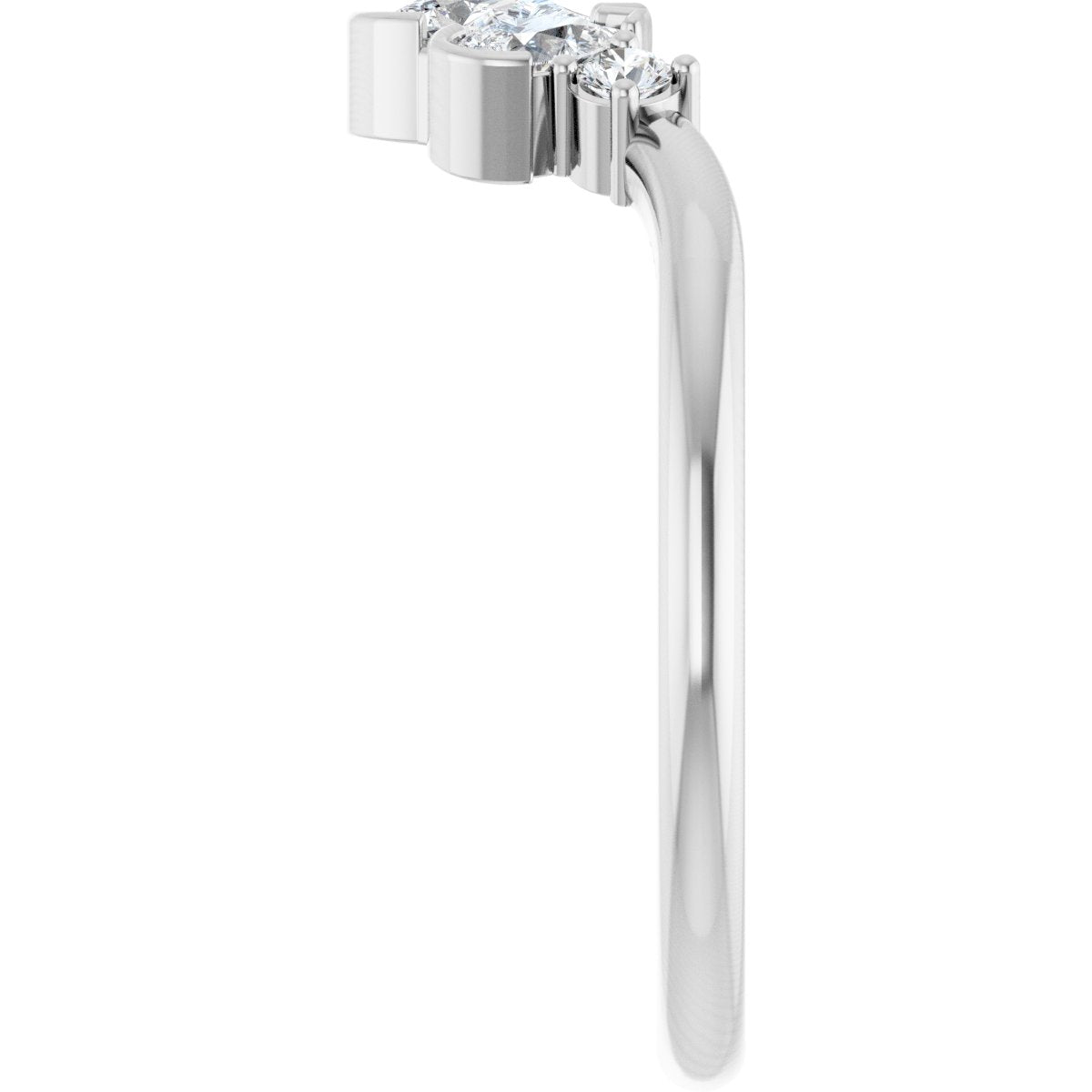 1/2 Ctw Pear Lab-Grown Diamond Contour Band - White Gold - Lab Grown Diamond