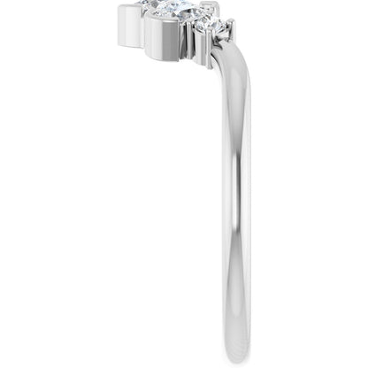 1/2 Ctw Pear Lab-Grown Diamond Contour Band - White Gold - Lab Grown Diamond