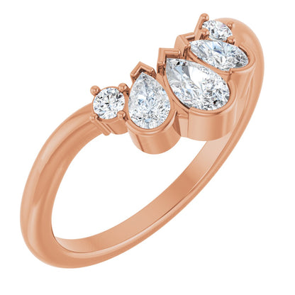 1/2 Ctw Pear Lab-Grown Diamond Contour Band