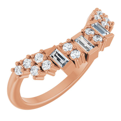 1/3 Ctw Straight Baguette Lab-Grown Diamond Contour Band