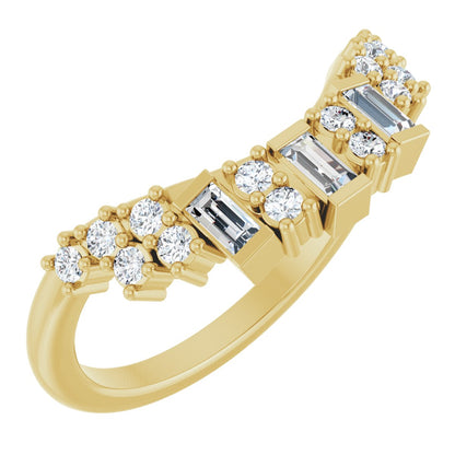 1/3 Ctw Straight Baguette Lab-Grown Diamond Contour Band