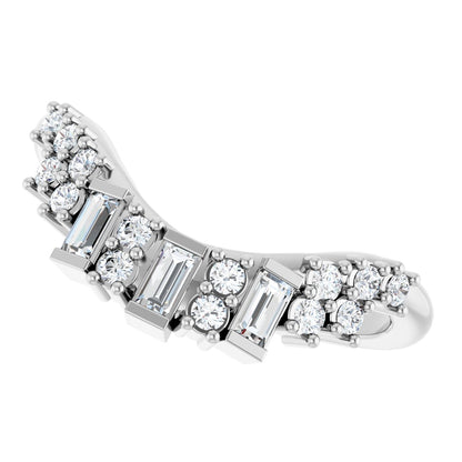 1/3 Ctw Straight Baguette Lab-Grown Diamond Contour Band - White Gold - Lab Grown Diamond