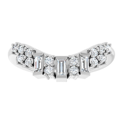 1/3 Ctw Straight Baguette Lab-Grown Diamond Contour Band - White Gold - Lab Grown Diamond