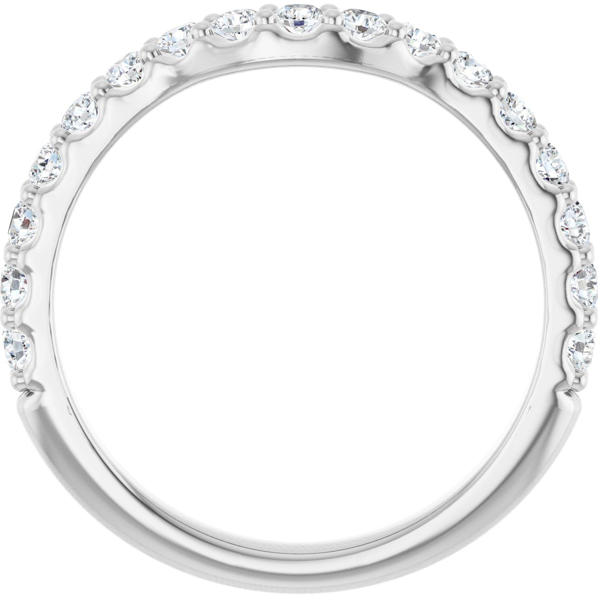 1/2 Ctw Lab-Grown Diamond Contour Band - White Gold - Lab Grown Diamond