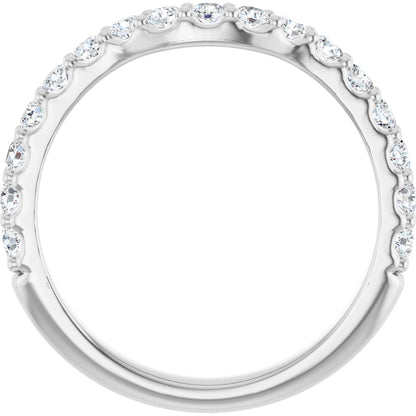 1/2 Ctw Lab-Grown Diamond Contour Band - White Gold - Lab Grown Diamond