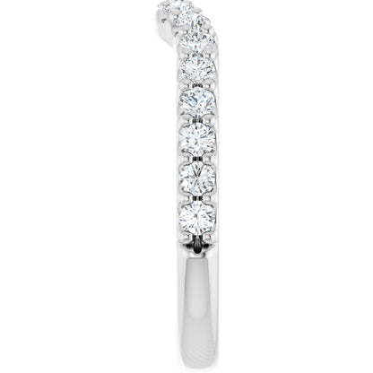 1/2 Ctw Lab-Grown Diamond Contour Band - White Gold - Lab Grown Diamond