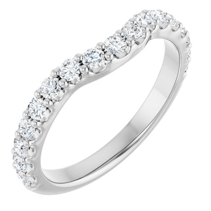 1/2 Ctw Lab-Grown Diamond Contour Band - White Gold - Lab Grown Diamond
