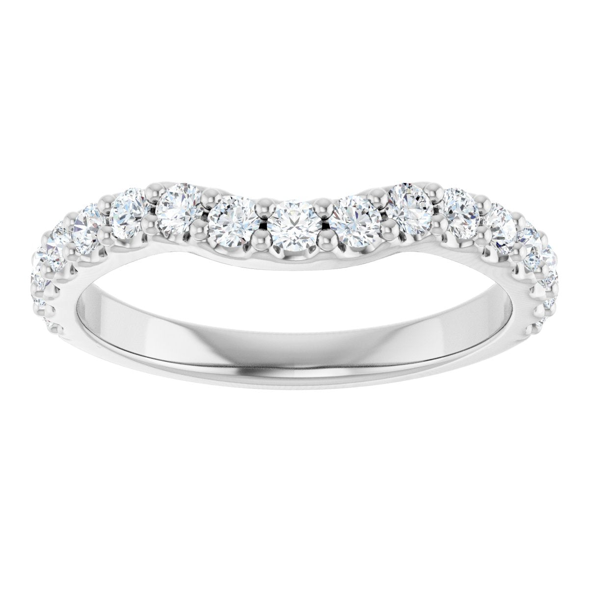 1/2 Ctw Lab-Grown Diamond Contour Band - White Gold - Lab Grown Diamond