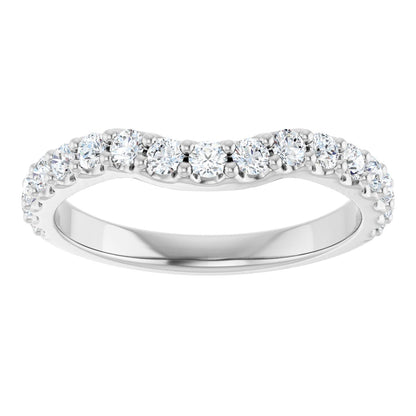 1/2 Ctw Lab-Grown Diamond Contour Band - White Gold - Lab Grown Diamond
