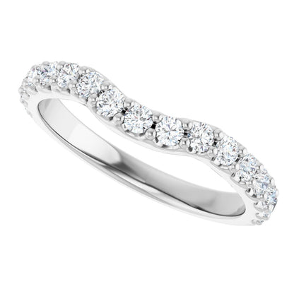 1/2 Ctw Lab-Grown Diamond Contour Band - White Gold - Lab Grown Diamond