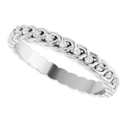 1/5 Ctw Lab-Grown Diamond Rope Band - White Gold - Lab Grown Diamond