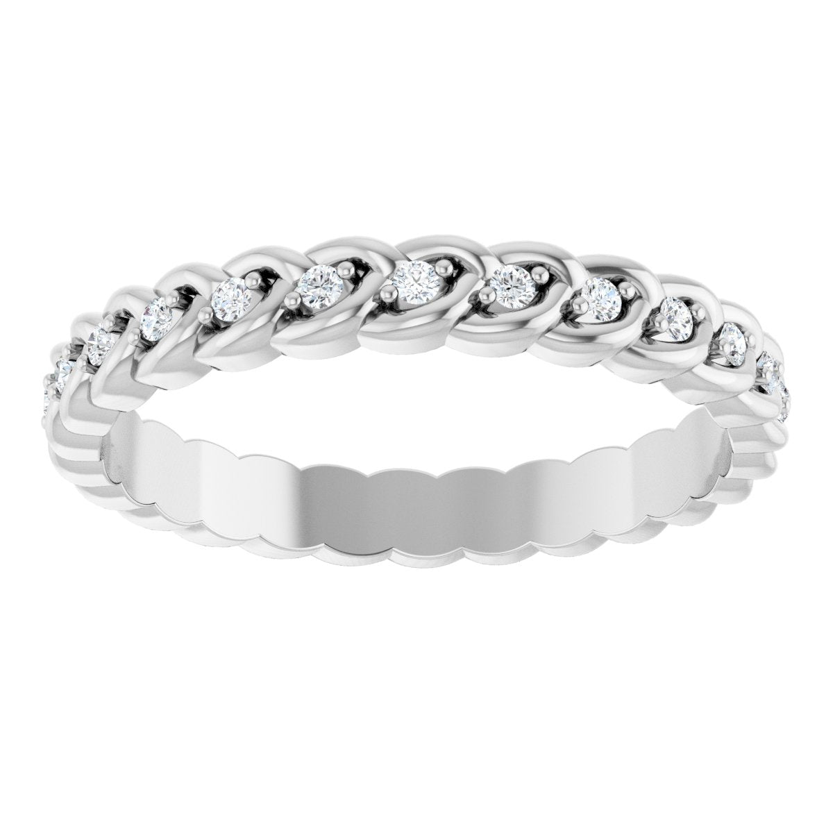 1/5 Ctw Lab-Grown Diamond Rope Band - White Gold - Lab Grown Diamond