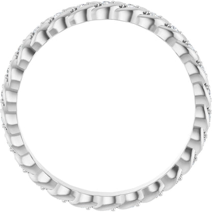 1/5 Ctw Lab-Grown Diamond Rope Band - White Gold - Lab Grown Diamond