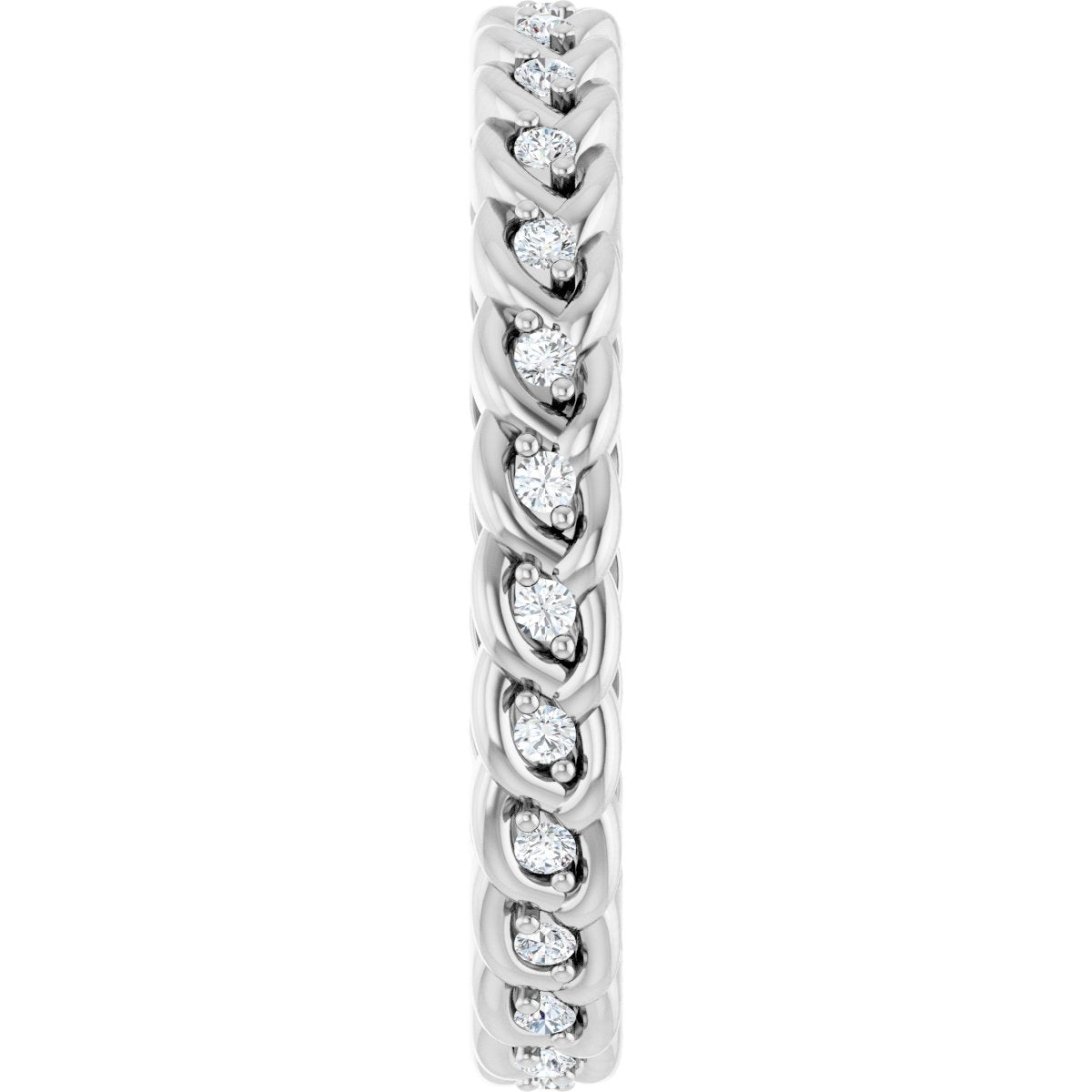 1/5 Ctw Lab-Grown Diamond Rope Band - White Gold - Lab Grown Diamond