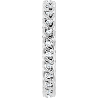 1/5 Ctw Lab-Grown Diamond Rope Band - White Gold - Lab Grown Diamond