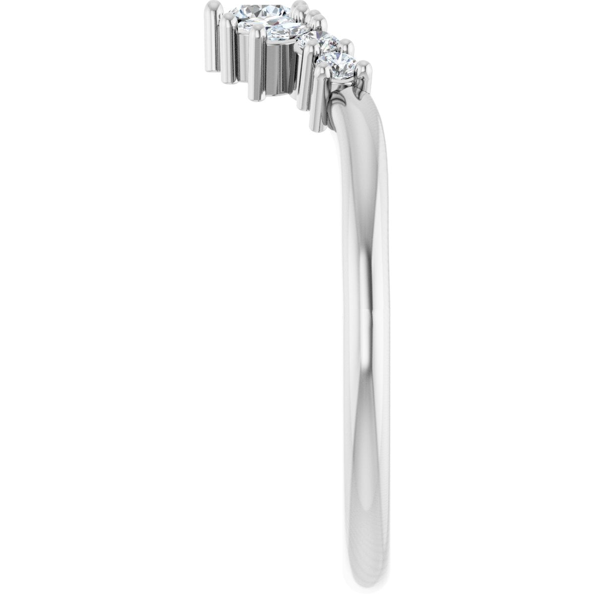 1/4 Ctw Lab-Grown Diamond Contour Band - White Gold - Lab Grown Diamond