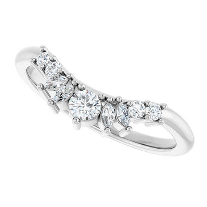 1/4 Ctw Lab-Grown Diamond Contour Band - White Gold - Lab Grown Diamond