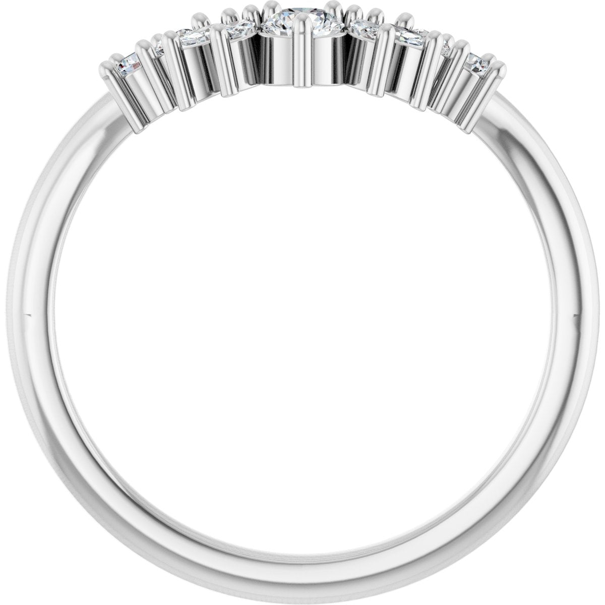 1/4 Ctw Lab-Grown Diamond Contour Band - White Gold - Lab Grown Diamond