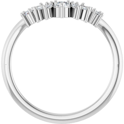 1/4 Ctw Lab-Grown Diamond Contour Band - White Gold - Lab Grown Diamond