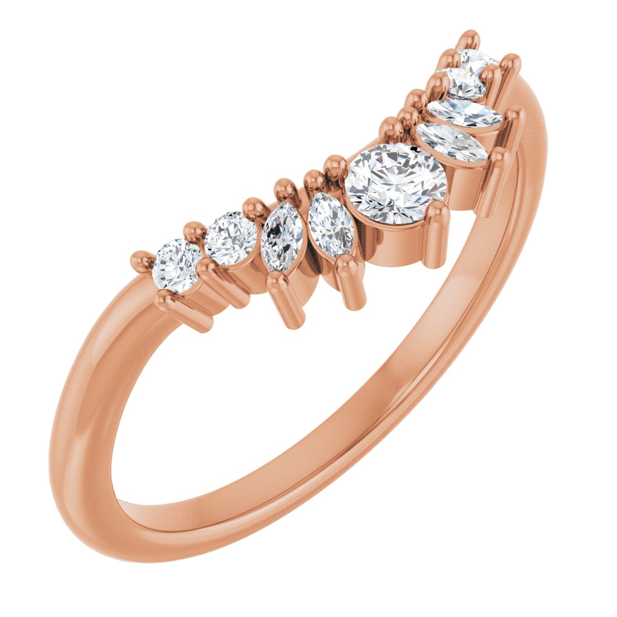 1/4 Ctw Lab-Grown Diamond Contour Band