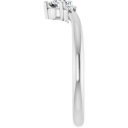 1/3 Ctw Lab-Grown Diamond Contour Band - White Gold - Lab Grown Diamond