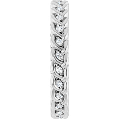 1/10 Ctw Lab-Grown Diamond Rope Band - White Gold - Lab Grown Diamond