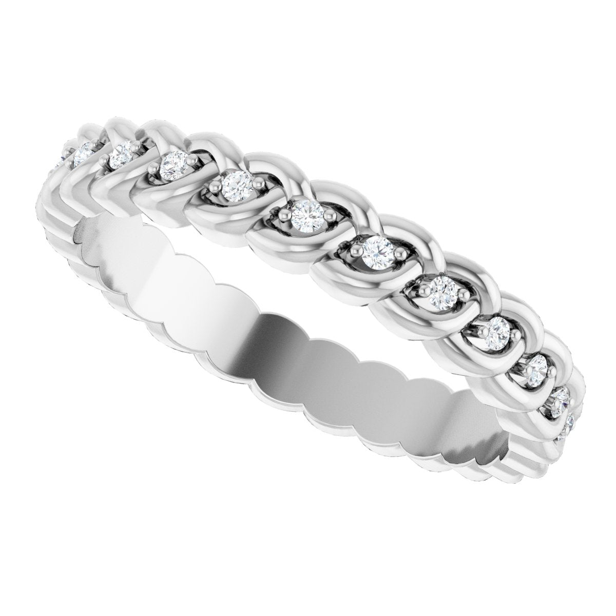 1/10 Ctw Lab-Grown Diamond Rope Band - White Gold - Lab Grown Diamond