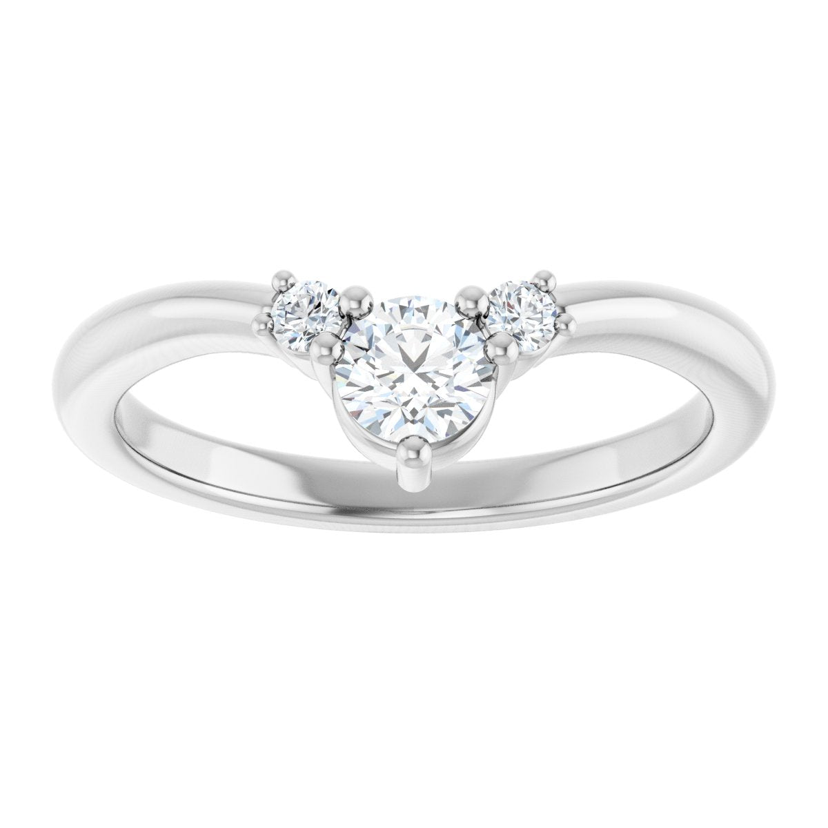 1/3 Ctw Lab-Grown Diamond Contour Band - White Gold - Lab Grown Diamond