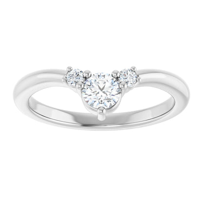 1/3 Ctw Lab-Grown Diamond Contour Band - White Gold - Lab Grown Diamond