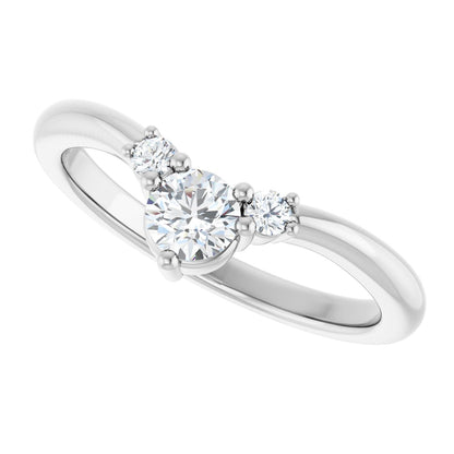 1/3 Ctw Lab-Grown Diamond Contour Band - White Gold - Lab Grown Diamond