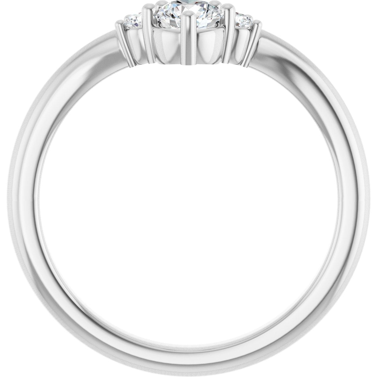 1/3 Ctw Lab-Grown Diamond Contour Band - White Gold - Lab Grown Diamond