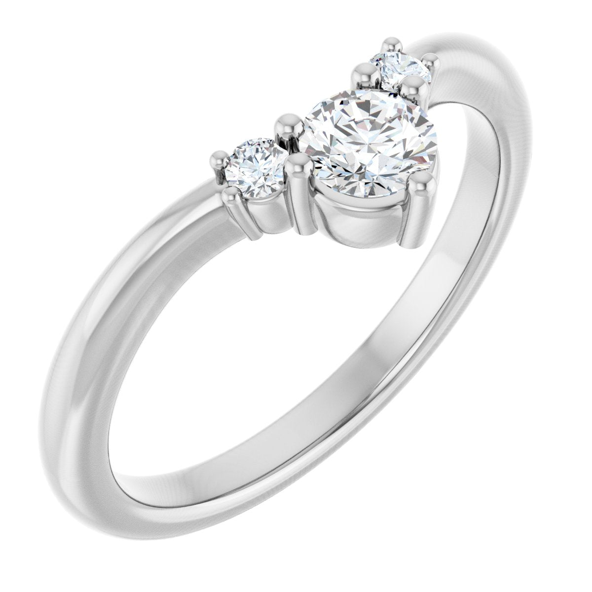 1/3 Ctw Lab-Grown Diamond Contour Band - White Gold - Lab Grown Diamond