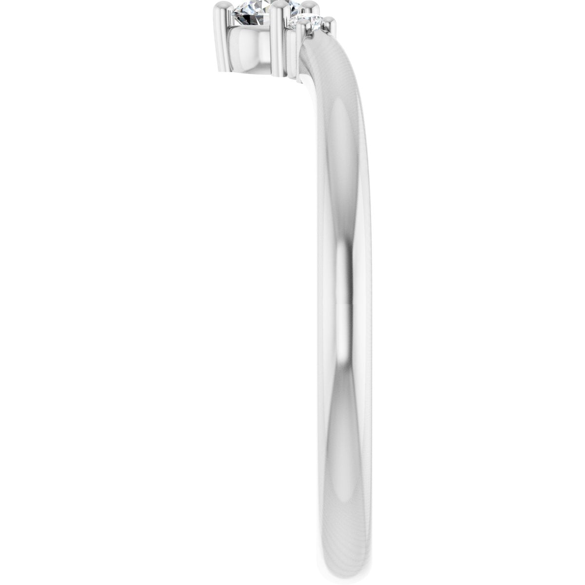 1/8 Ctw Lab-Grown Diamond Contour Band - White Gold - Lab Grown Diamond