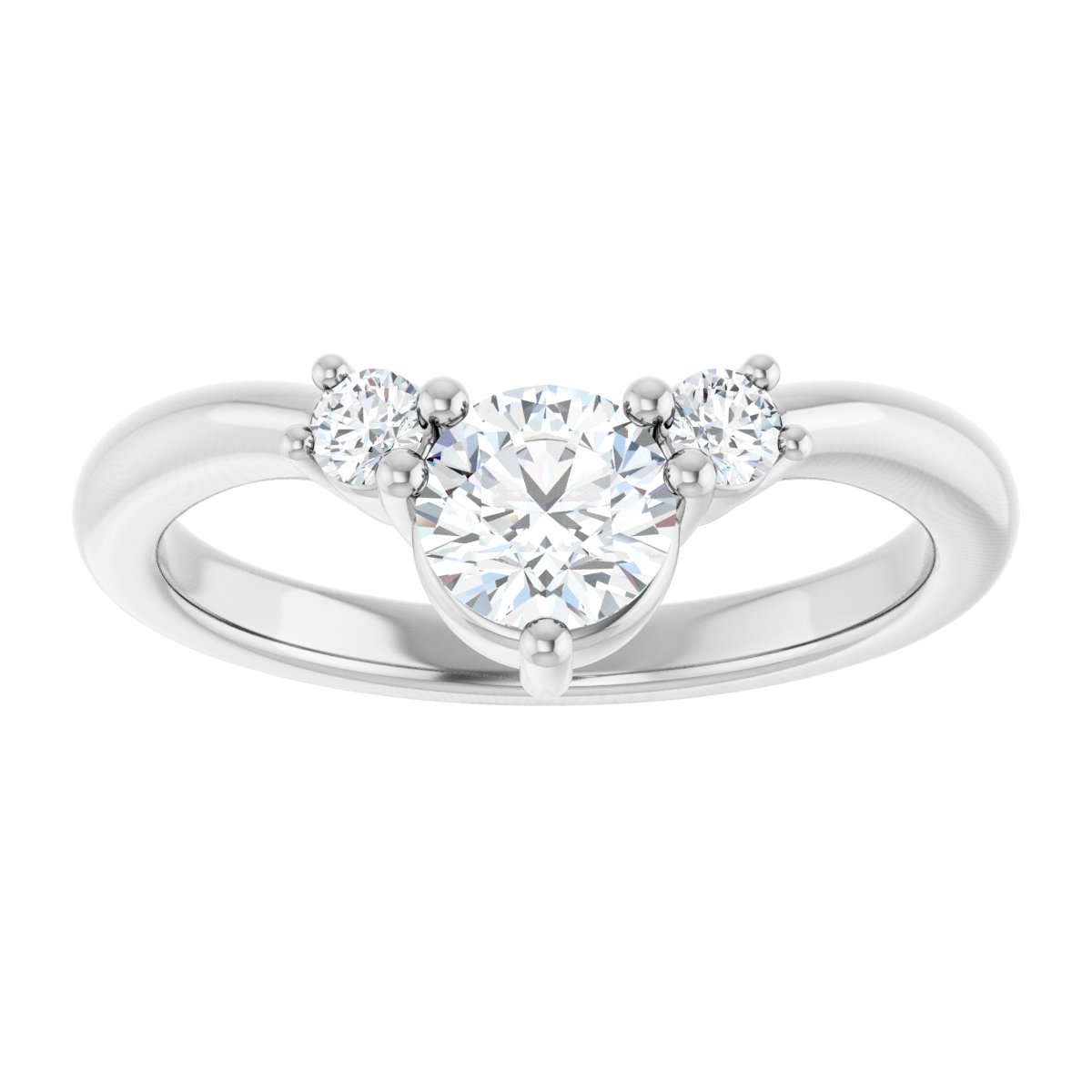 5/8 Ctw Lab-Grown Diamond Contour Band - White Gold - Lab Grown Diamond
