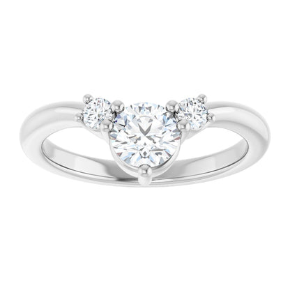 5/8 Ctw Lab-Grown Diamond Contour Band - White Gold - Lab Grown Diamond