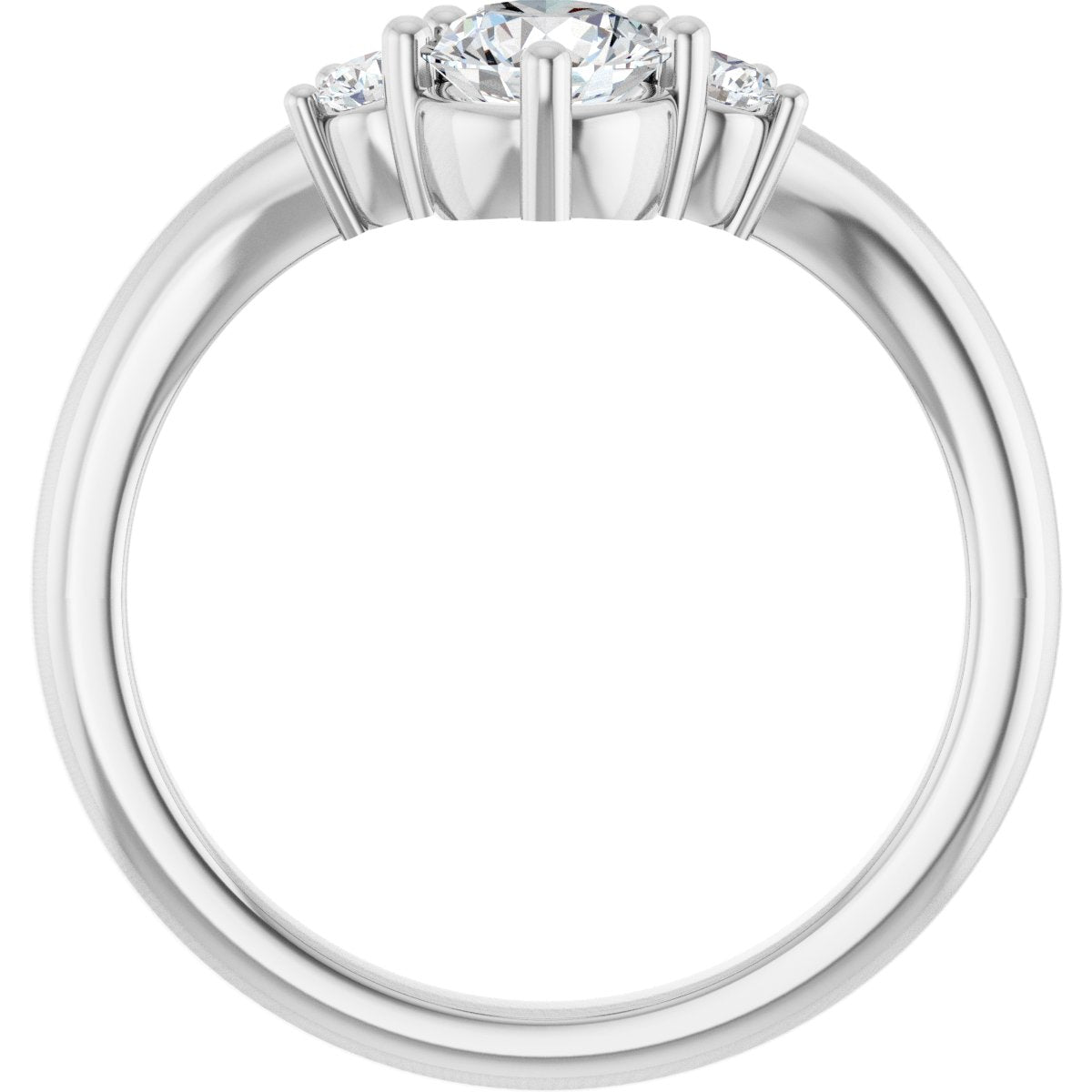 5/8 Ctw Lab-Grown Diamond Contour Band - White Gold - Lab Grown Diamond