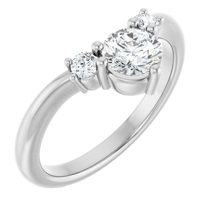 5/8 Ctw Lab-Grown Diamond Contour Band - White Gold - Lab Grown Diamond
