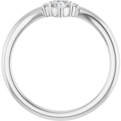 1/8 Ctw Lab-Grown Diamond Contour Band - White Gold - Lab Grown Diamond