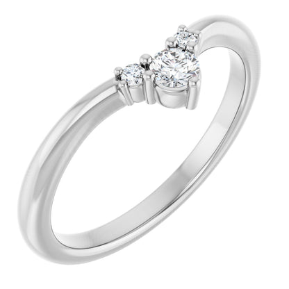 1/8 Ctw Lab-Grown Diamond Contour Band - White Gold - Lab Grown Diamond