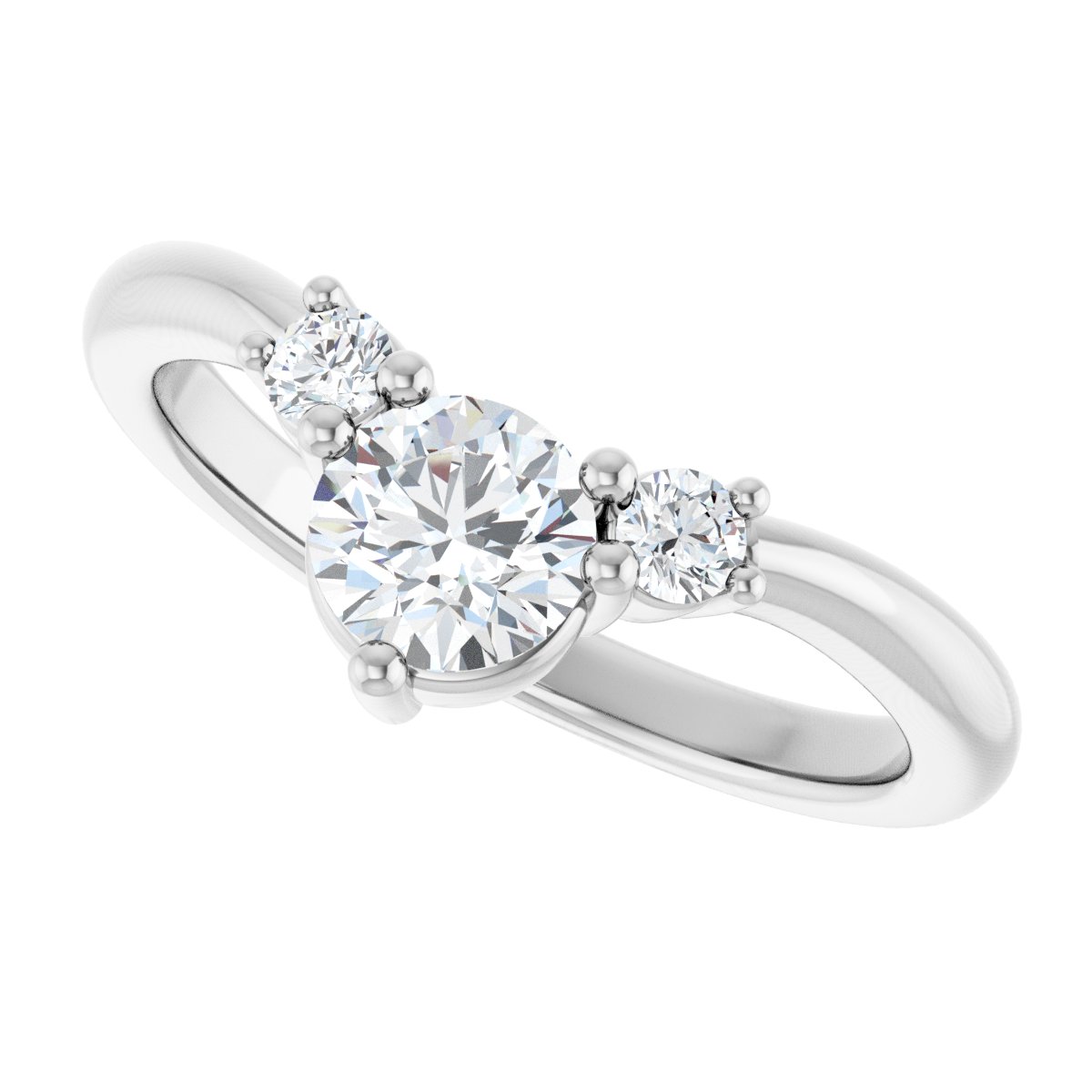 5/8 Ctw Lab-Grown Diamond Contour Band - White Gold - Lab Grown Diamond