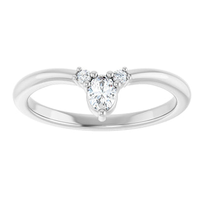 1/5 Ctw Oval Lab-Grown Diamond Contour Band - White Gold - Lab Grown Diamond