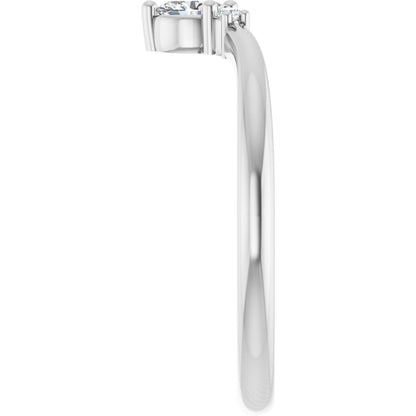 1/5 Ctw Oval Lab-Grown Diamond Contour Band - White Gold - Lab Grown Diamond