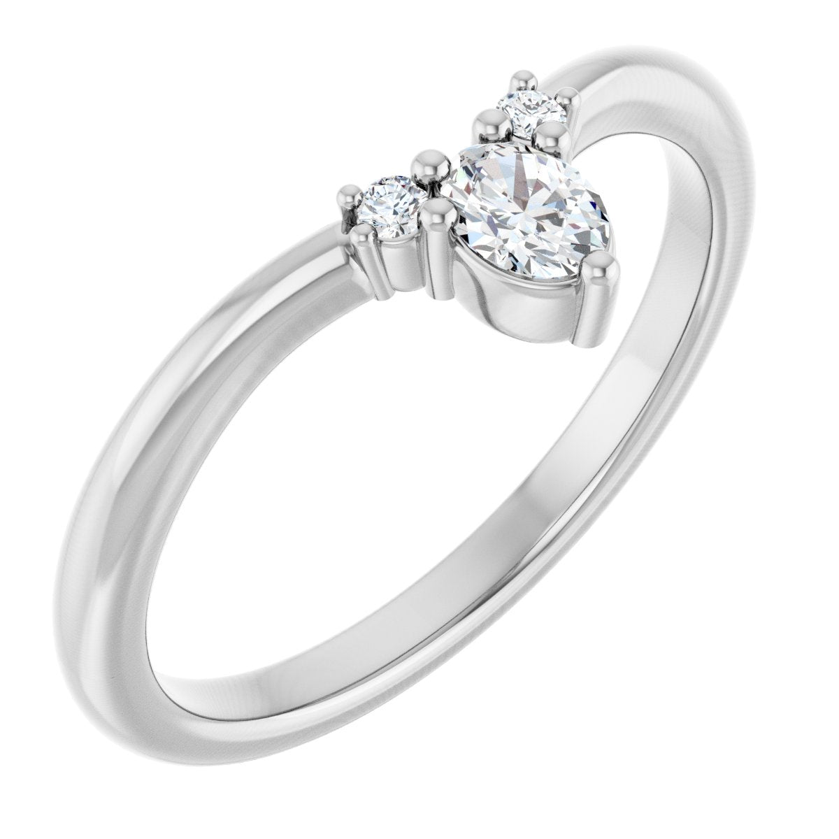 1/5 Ctw Oval Lab-Grown Diamond Contour Band