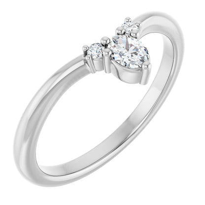 1/5 Ctw Oval Lab-Grown Diamond Contour Band