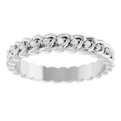 1/10 Ctw Lab-Grown Diamond Rope Band - White Gold - Lab Grown Diamond